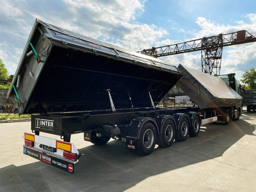 Четырехосный полуприцеп самосвал