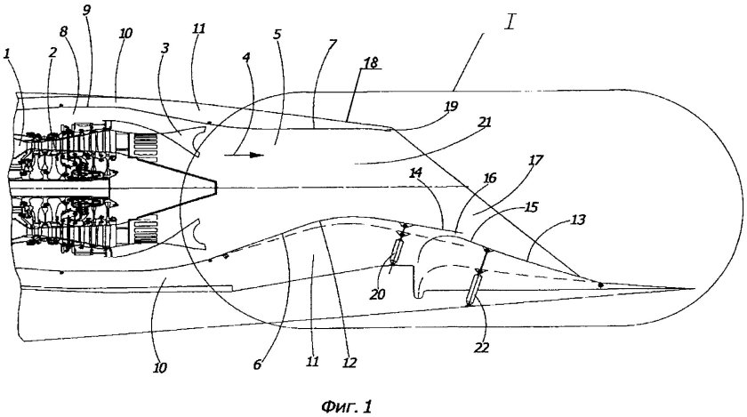 Турбореактивный двигатель с форсажной камерой схема