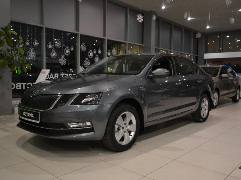 Шкода Октавия серый Platinum металлик