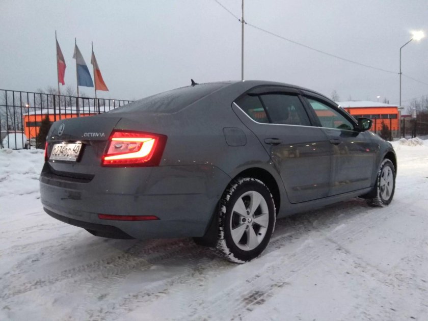 Серая Шкода Октавия а5 тонированная