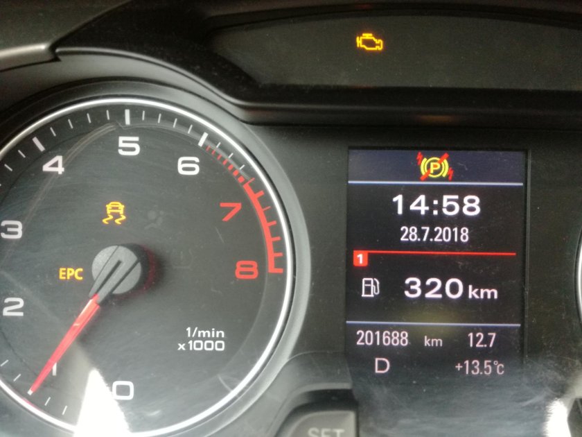 EPC на приборной панели Ауди a4