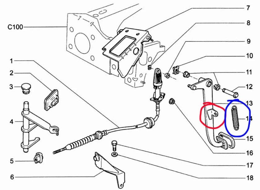 Кронштейн педали сцепления 1118