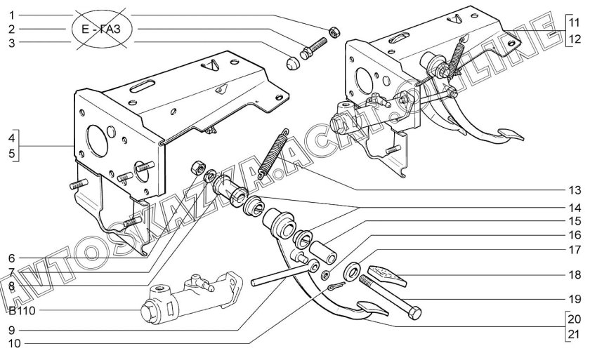 Привод сцепления ВАЗ 21214