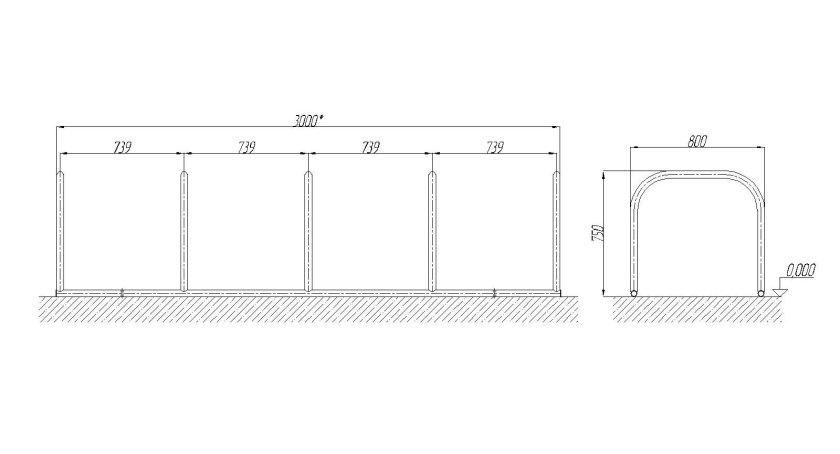 Велосипедная стойка чертеж