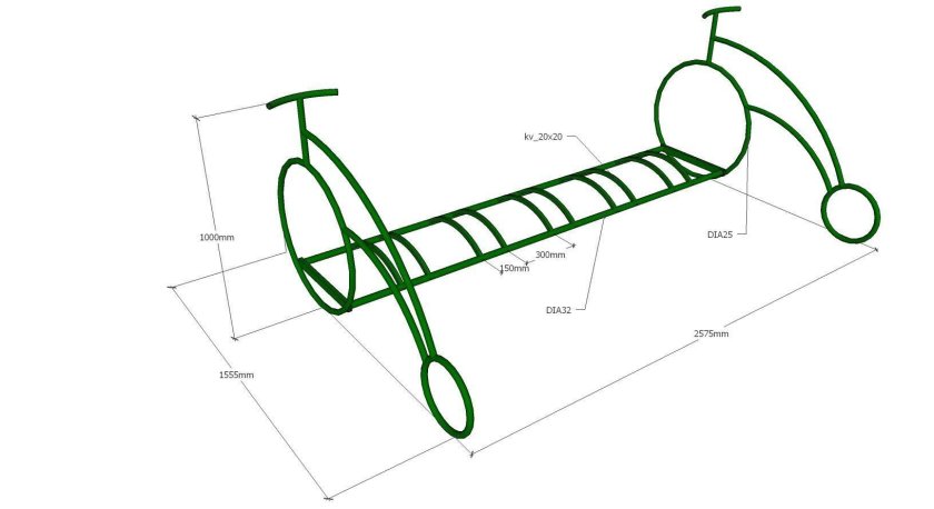 Велопарковка на 5 мест чертежи с размерами