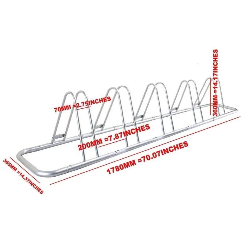 Чертеж велопарковки на 5 велосипедов с размерами