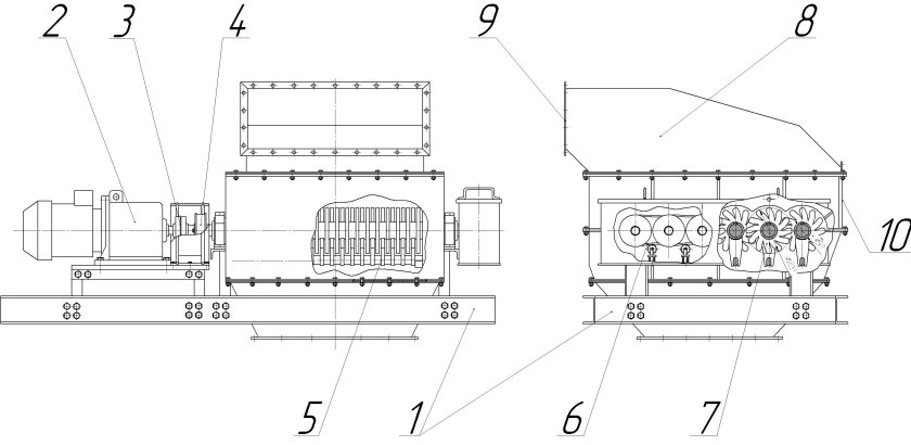 Валковая дробилка ЛВР 230 чертеж