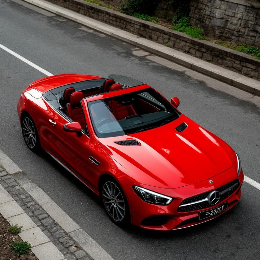 Мерседес кабриолет красный