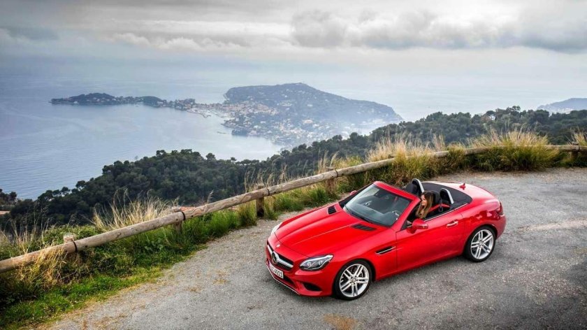 Мерседес кабриолет красный