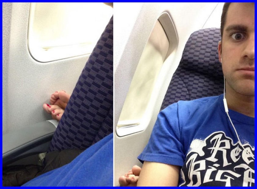Человек в самолете селфи