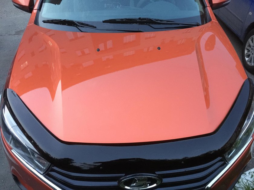 Мухобойка на капот Веста св