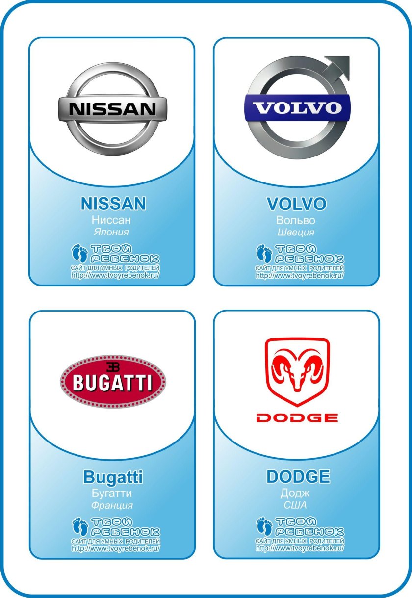 Марки автомобилей для детей