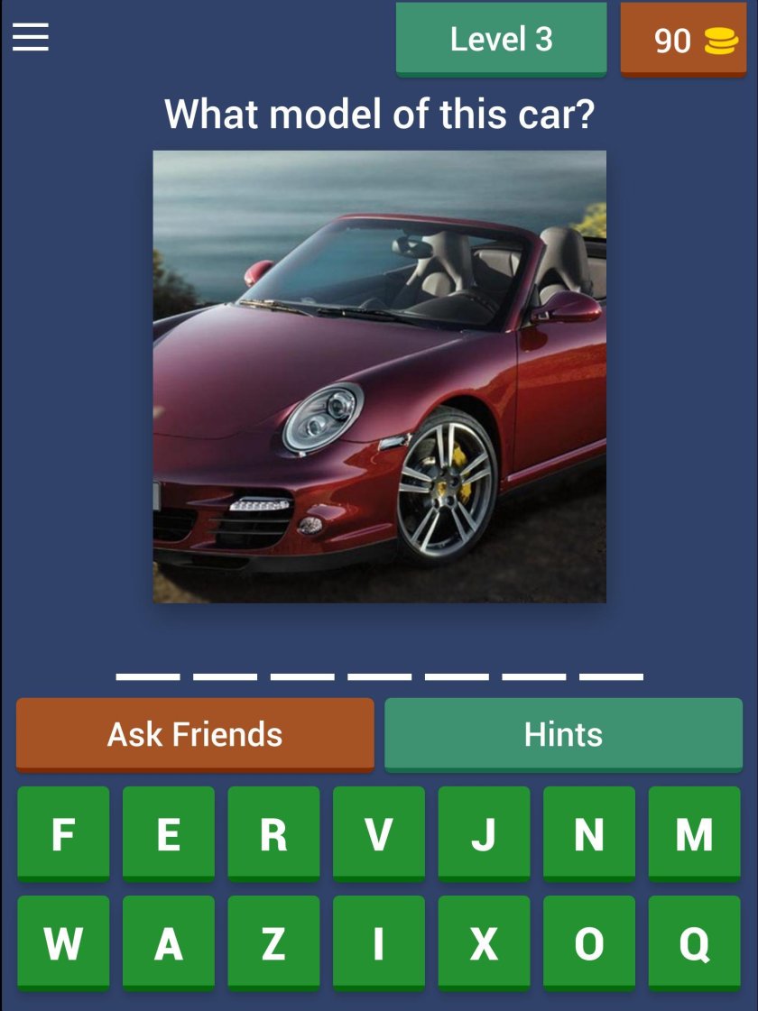 Отгадывать машины по маркам.