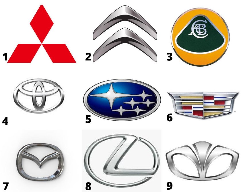 Значки японских автомобилей с названиями