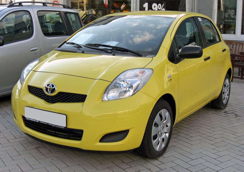 Тойота Ярис желтая