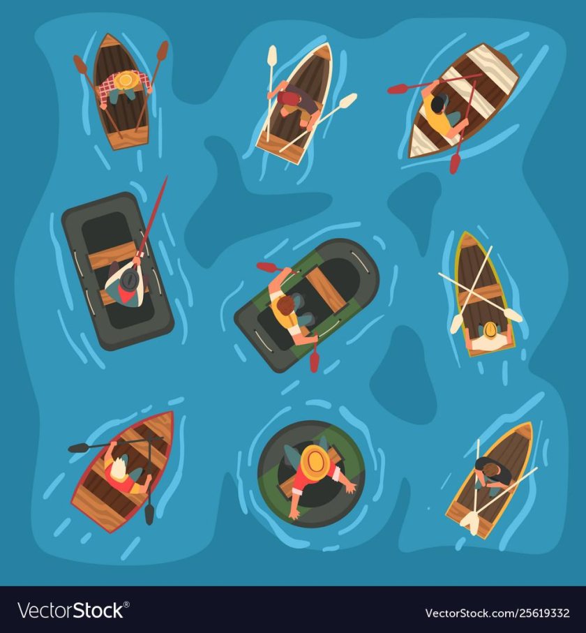 Человек в лодке вид сверху