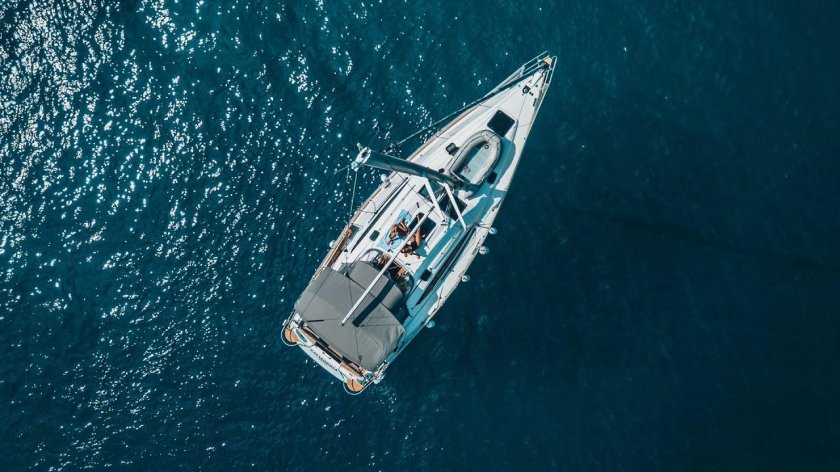 Яхта вид сверху