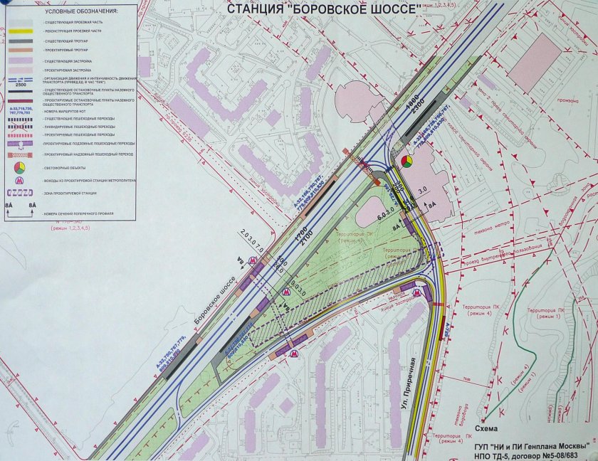 Схема метро Солнцево на карте Москвы