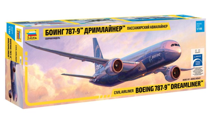 Звезда самолет "Боинг 787" 1/144