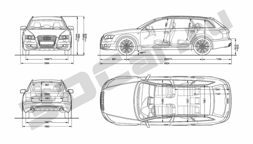 Ауди а6 Аллроад габариты