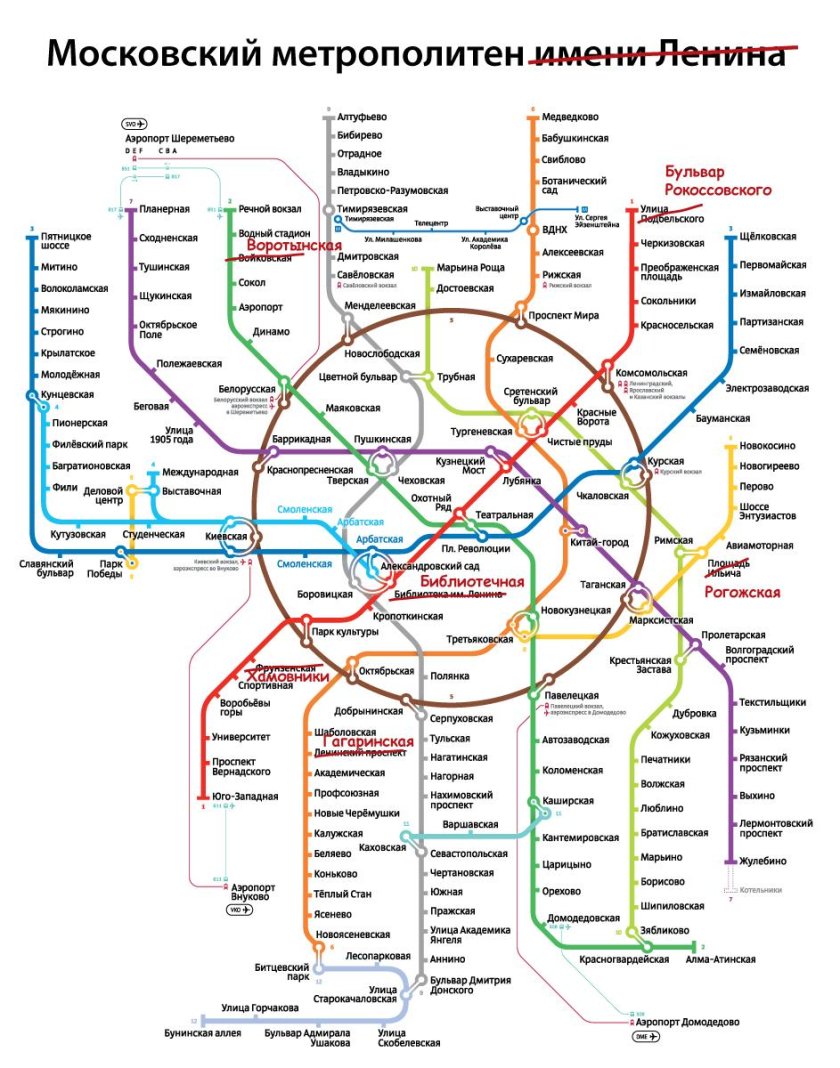 Карта метрополитена Москвы