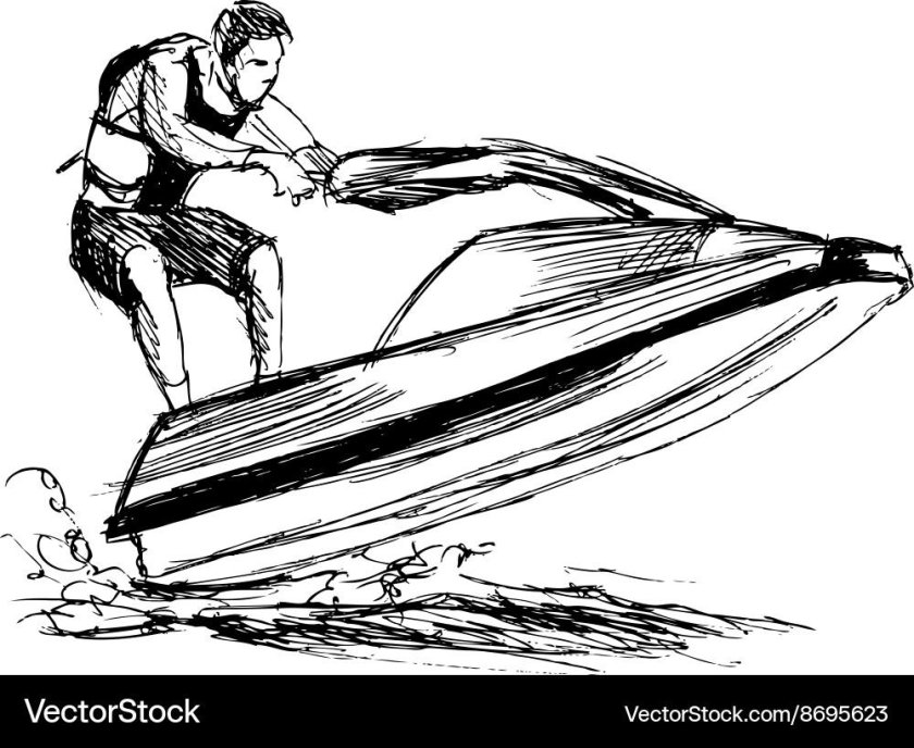 Водный мотоцикл для раскрашивания