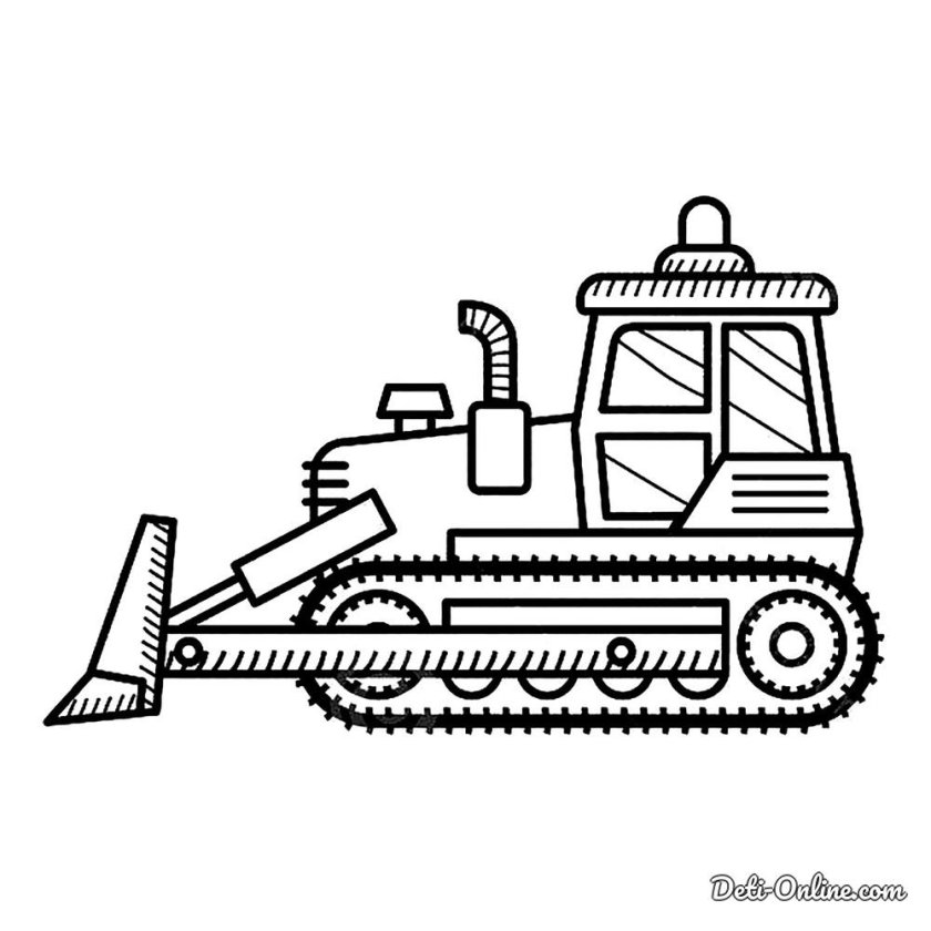 Дедушка на бульдозере раскраска