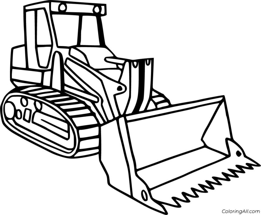 Бульдозер раскраска