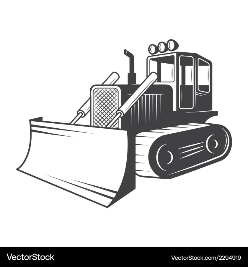 Гусеничный трактор вектор