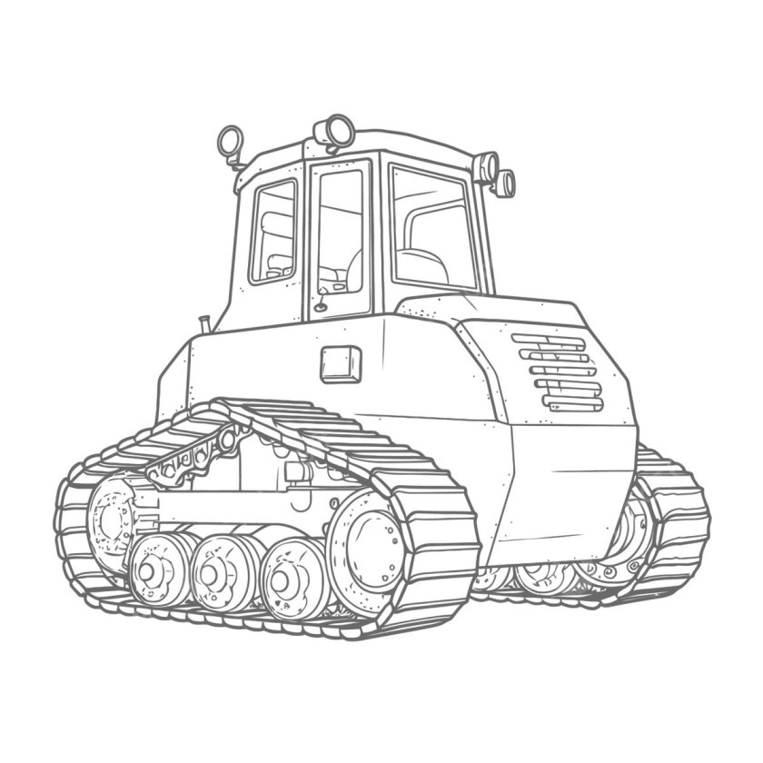 Бульдозер раскраска