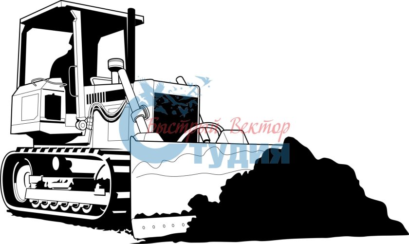 Бульдозер чб