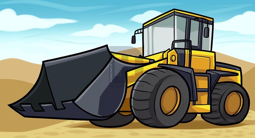 Бульдозер мультяшный