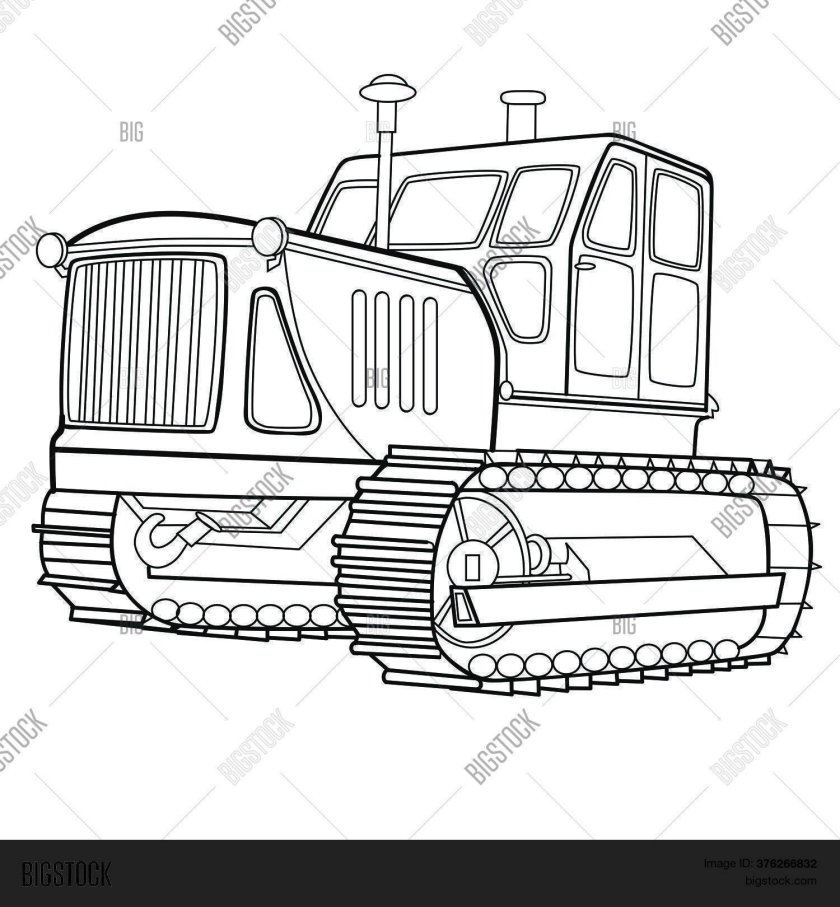 Трактор гусеничный ДТ-75 раскраска