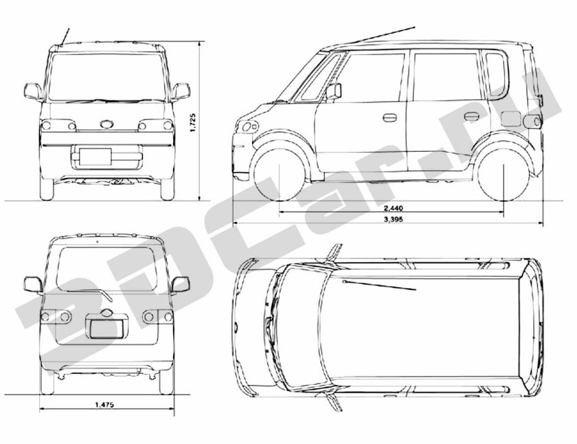 Дайхатсу танто Размеры
