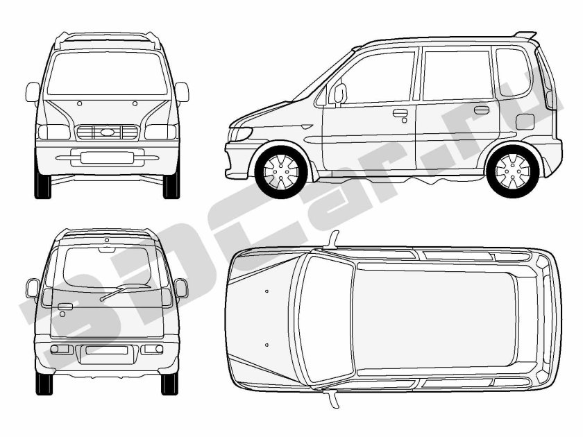 Daihatsu Mira габариты
