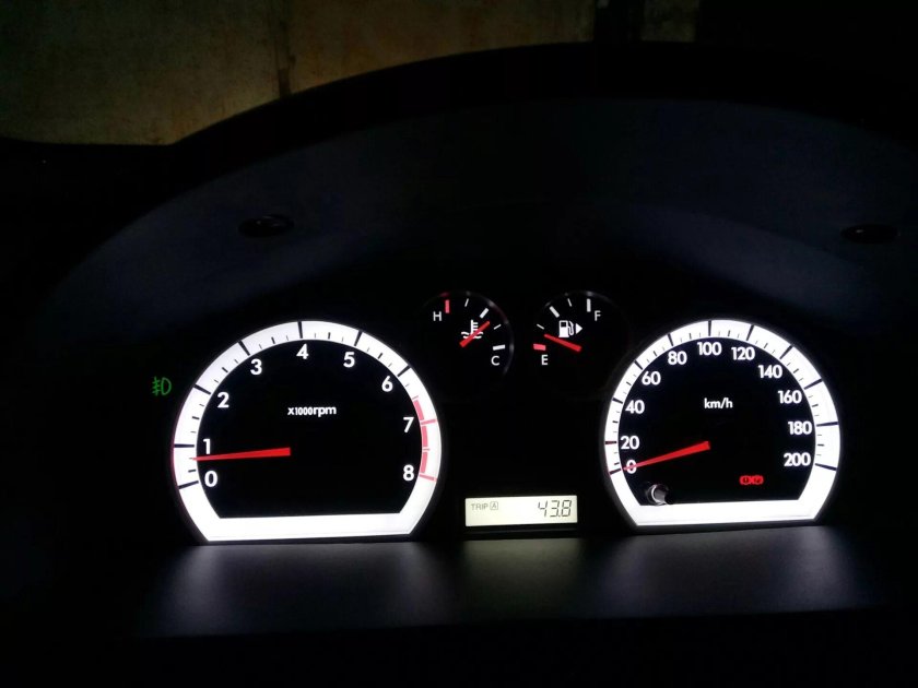 Пересвет приборной панели Авео т250