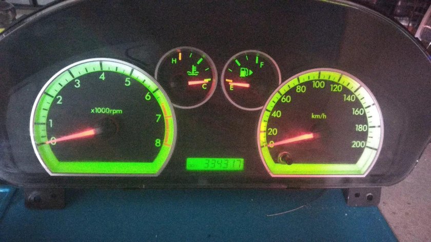 Пересвет приборной панели Авео т250