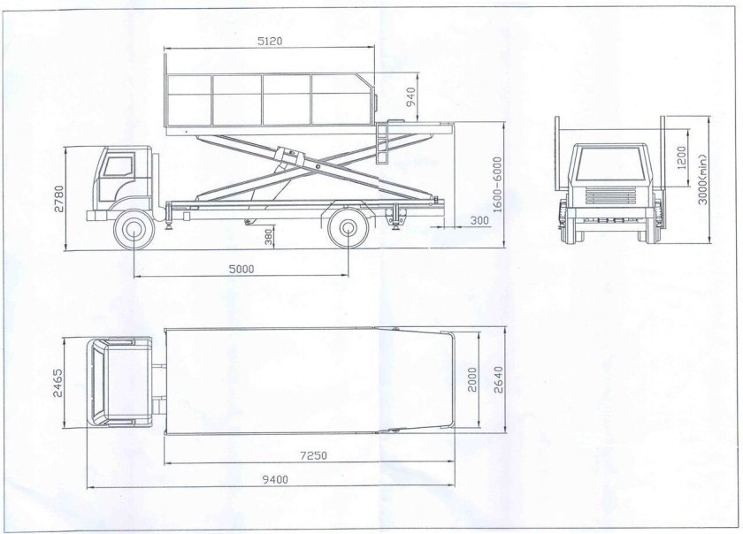 Подъемник AUTOLIFT 3000 чертёж