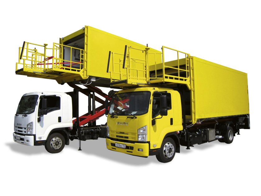 Грузовая машина с подъемником