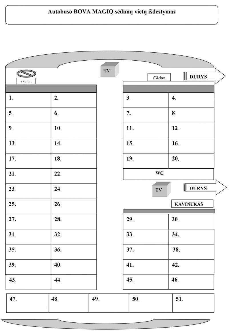 Автобус Неоплан 51 место расположение мест схема