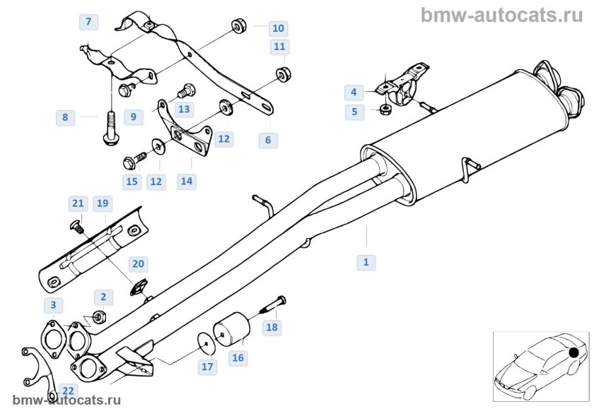 Выхлопная система BMW x5 e53