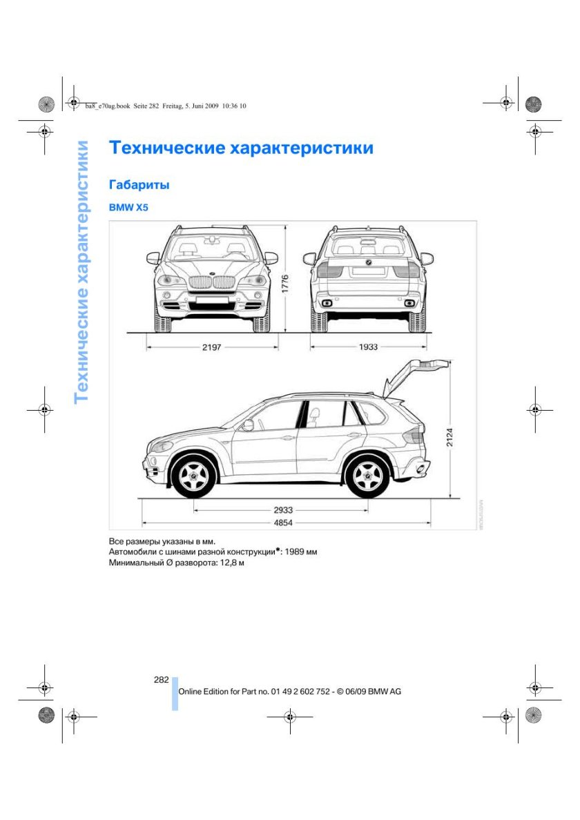 Габариты бмв х 5