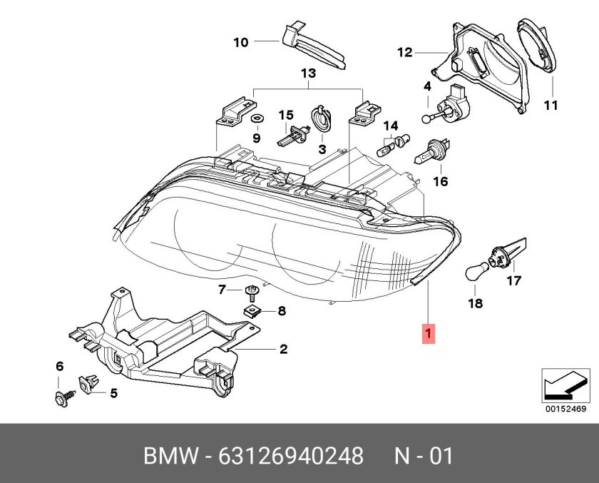 Лампа габаритов БМВ х5 е53
