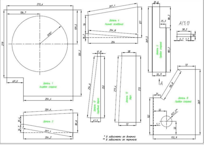 Короб стелс ВАЗ 2110 чертеж