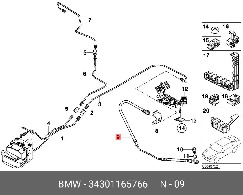Тормозные трубки БМВ х5 е53