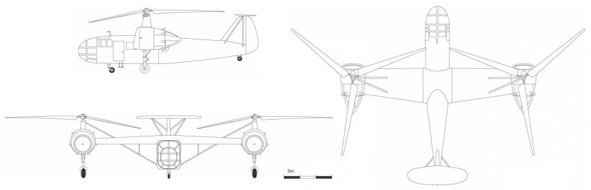 Вертолет чертеж