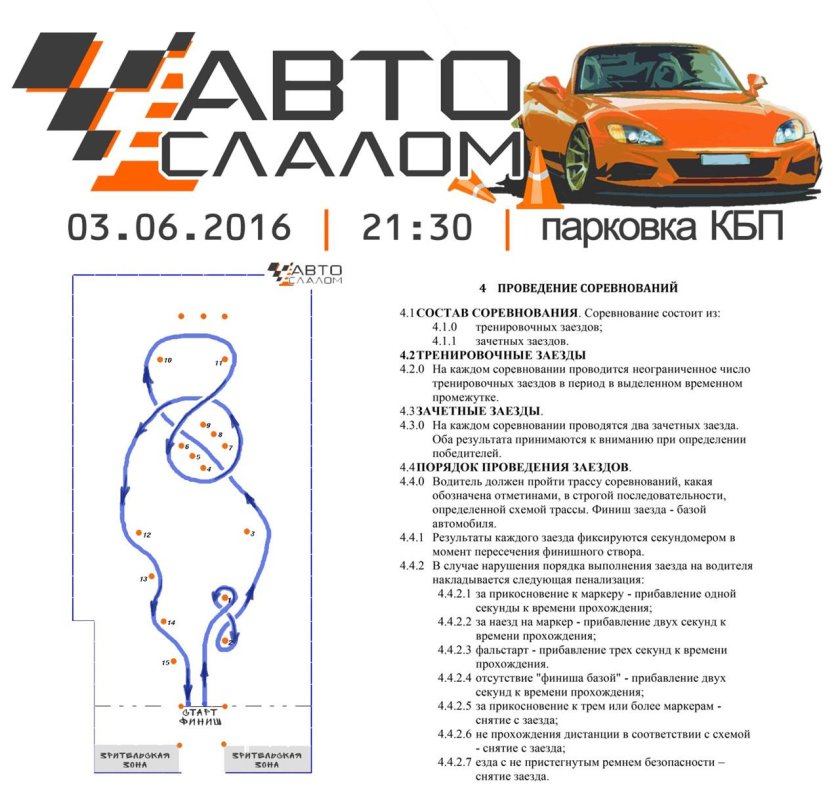 Автослалом схемы прохождения