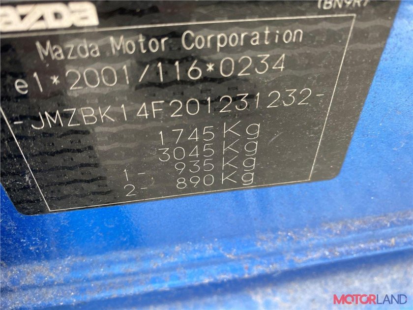 Мазда 3 BK коды красок