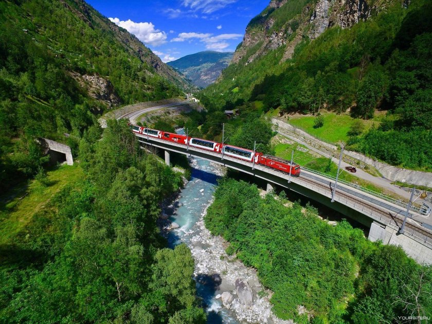 Ретийская железная дорога Швейцария