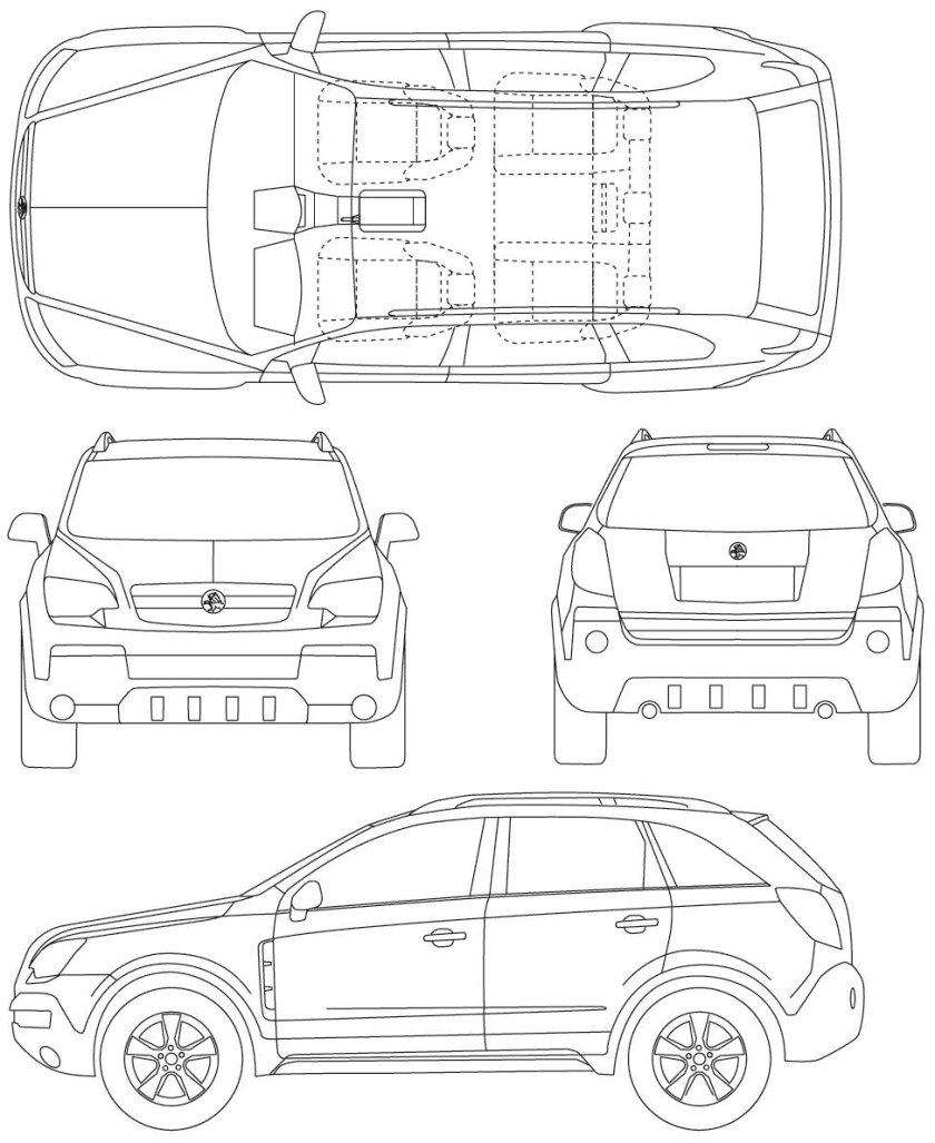 Chevrolet captiva (2012) чертёж